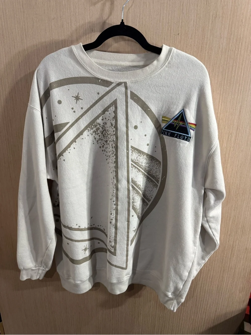 Women’s Pink Floyd Cream Graphic Crewneck Sweatshirt Size 2X